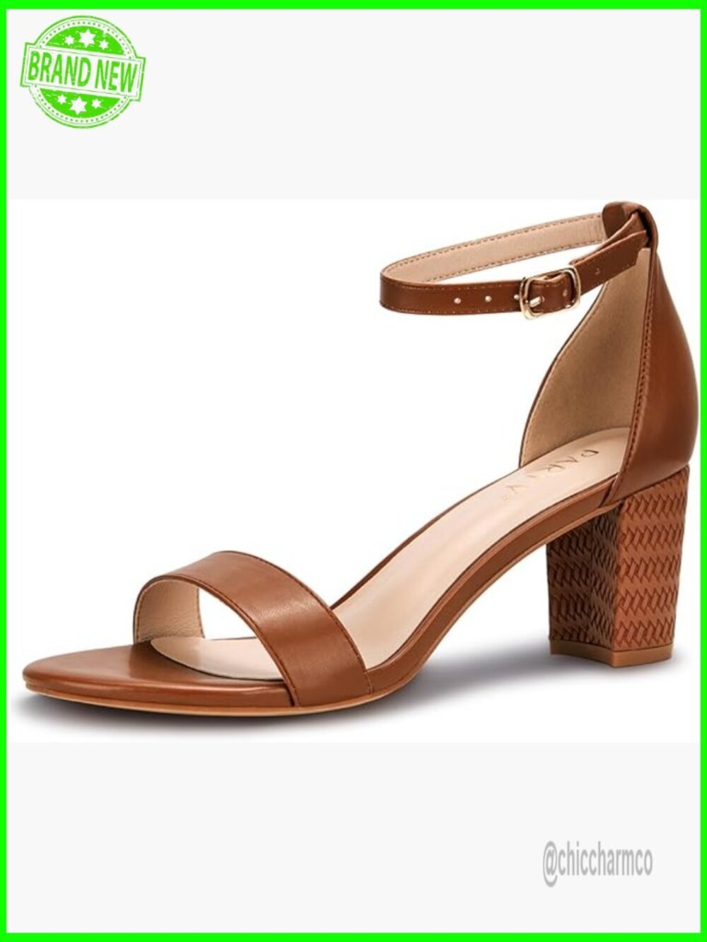 Chunky Block Heel Sandals Ankle Strap 3in Heeled Open Toe Heels